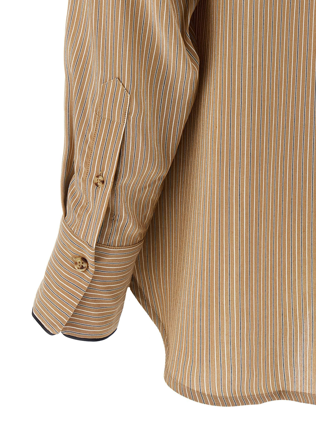 Victoria Beckham Piping Detail Pyjama Shirt Brown