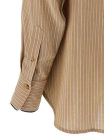 Victoria Beckham Piping Detail Pyjama Shirt Brown