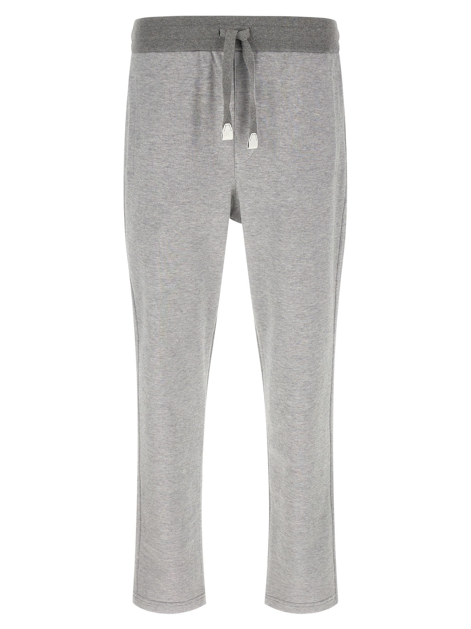 Brioni Piqué Cotton Joggers Grey