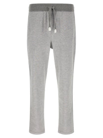 Brioni Piqué Cotton Joggers Grey
