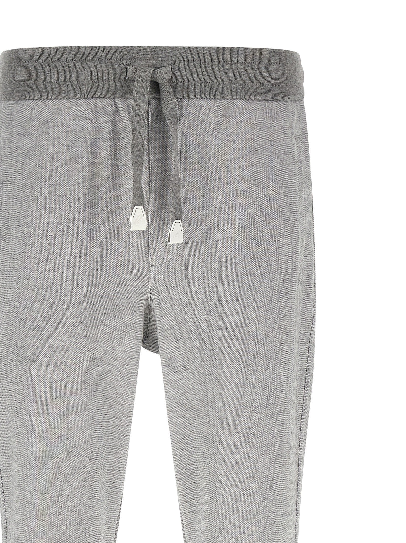 Brioni Piqué Cotton Joggers Grey