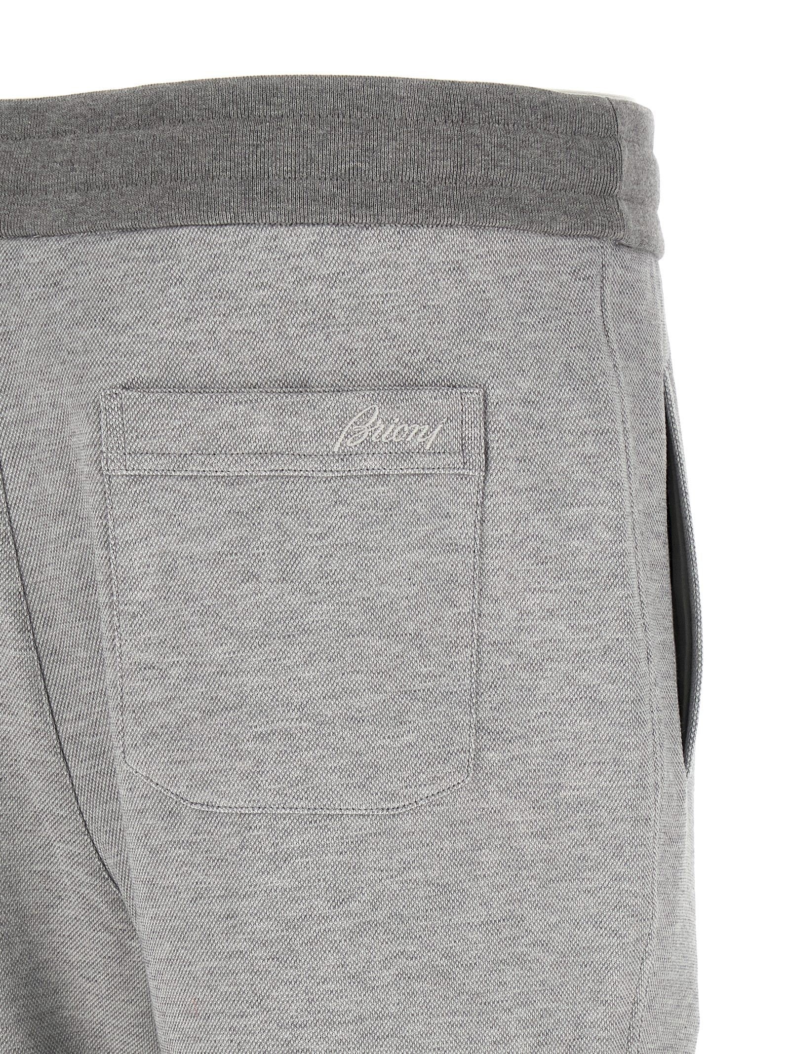 Brioni Piqué Cotton Joggers Grey