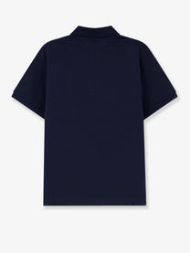 Saint Laurent Men's Piqué Cotton Polo Shirt Blue