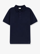 Saint Laurent Men's Piqué Cotton Polo Shirt Blue
