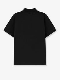 Saint Laurent Men's Piqué Cotton Polo Shirt Black