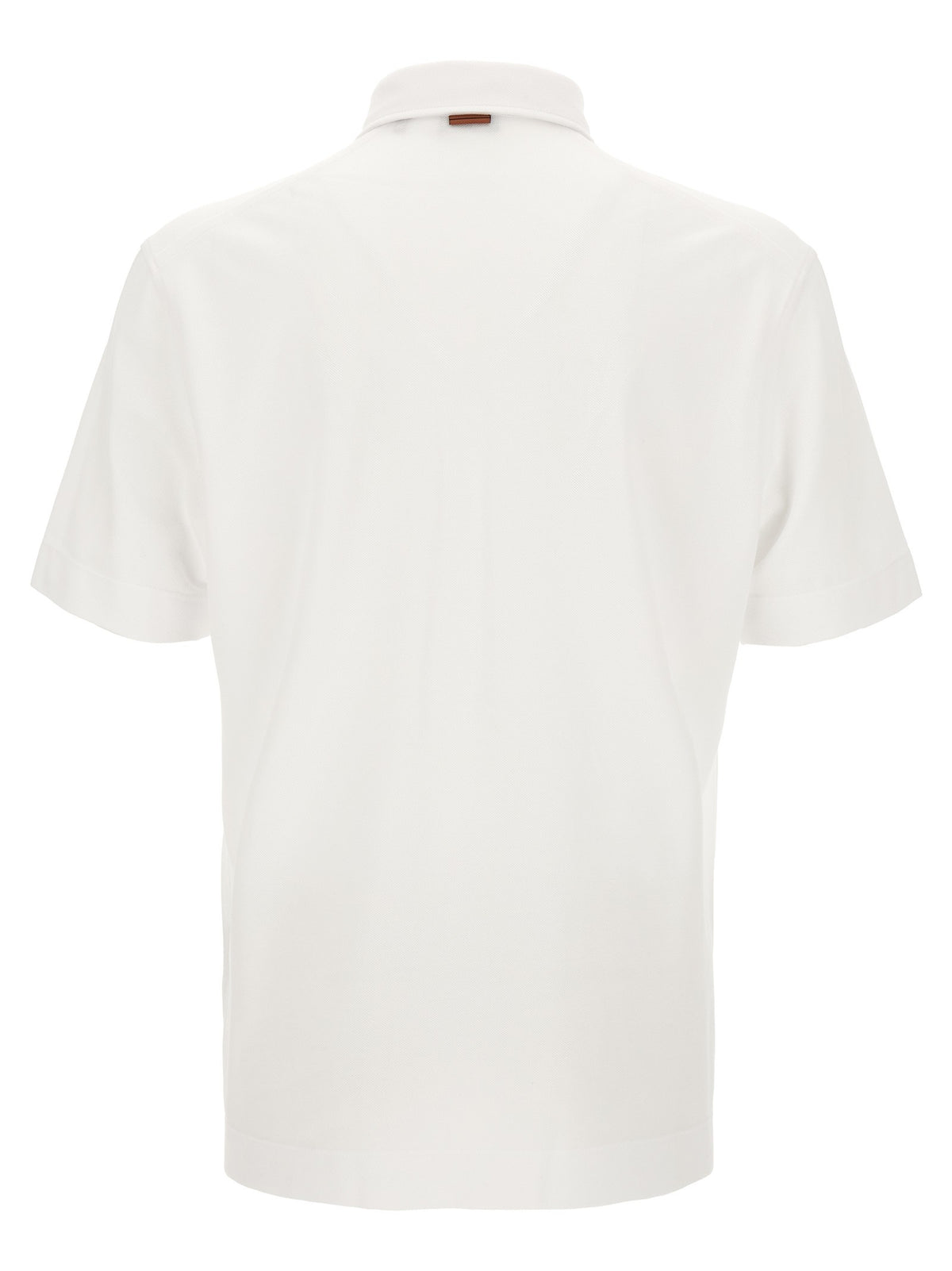 Zegna Piqué Cotton Polo Shirt White
