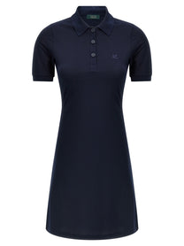 courrèges Piqué Polo Dress Blue