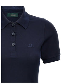 courrèges Piqué Polo Dress Blue