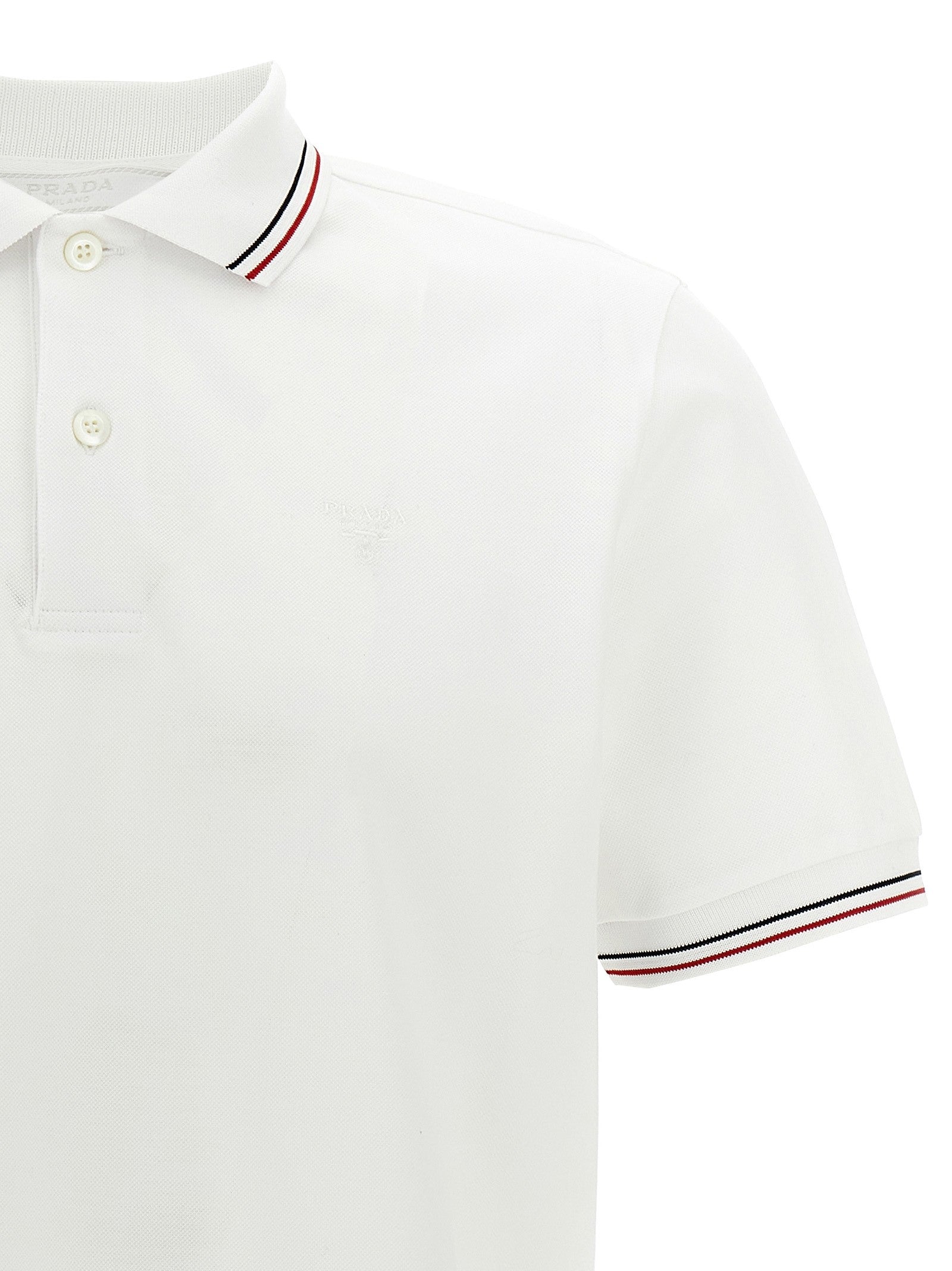 Prada Piqué Polo Shirt White