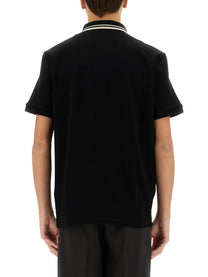 Valentino Men's Piquet Polo Black, view 3