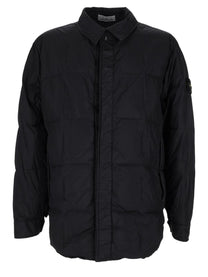 Stone Island Men's Antigoccia Down Jacket with Collar Rigido Black