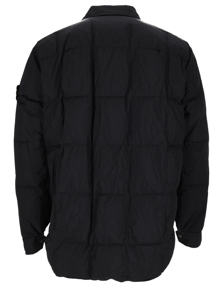 Stone Island Men's Antigoccia Down Jacket with Collar Rigido Black, view 2