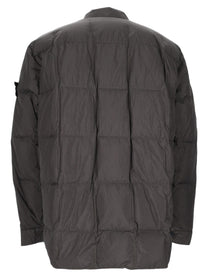 Stone Island Men's Antigoccia Down Jacket with Collar Rigido Grey