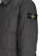 Stone Island Men's Antigoccia Down Jacket with Collar Rigido Grey