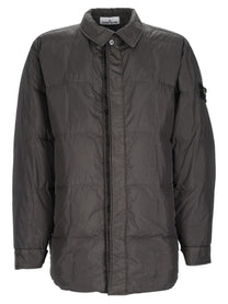 Stone Island Men's Antigoccia Down Jacket with Collar Rigido Grey