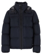 Stone Island Men's Antistrappo Down Jacket with Hooded Removable Blue