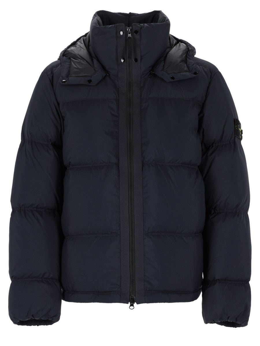 Stone Island Men's Piumino Antistrappo Con Cappuccio Removibile Blue