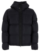Stone Island Men's Antistrappo Down Jacket with Hooded Removable Black