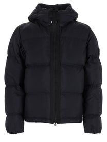 Stone Island Men's Antistrappo Down Jacket with Hooded Removable Black