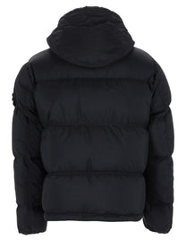 Stone Island Men's Antistrappo Down Jacket with Hooded Removable Black