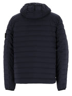 Stone Island Men's Down Jacket with Hooded Finitura Antigoccia Blue, view 2