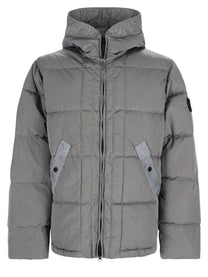 Stone Island Men's Piumino Con Collo Alto Patch Grey