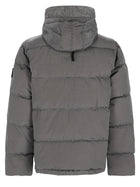 Stone Island Men's Down Jacket with Collar High Patch Grey, view 2