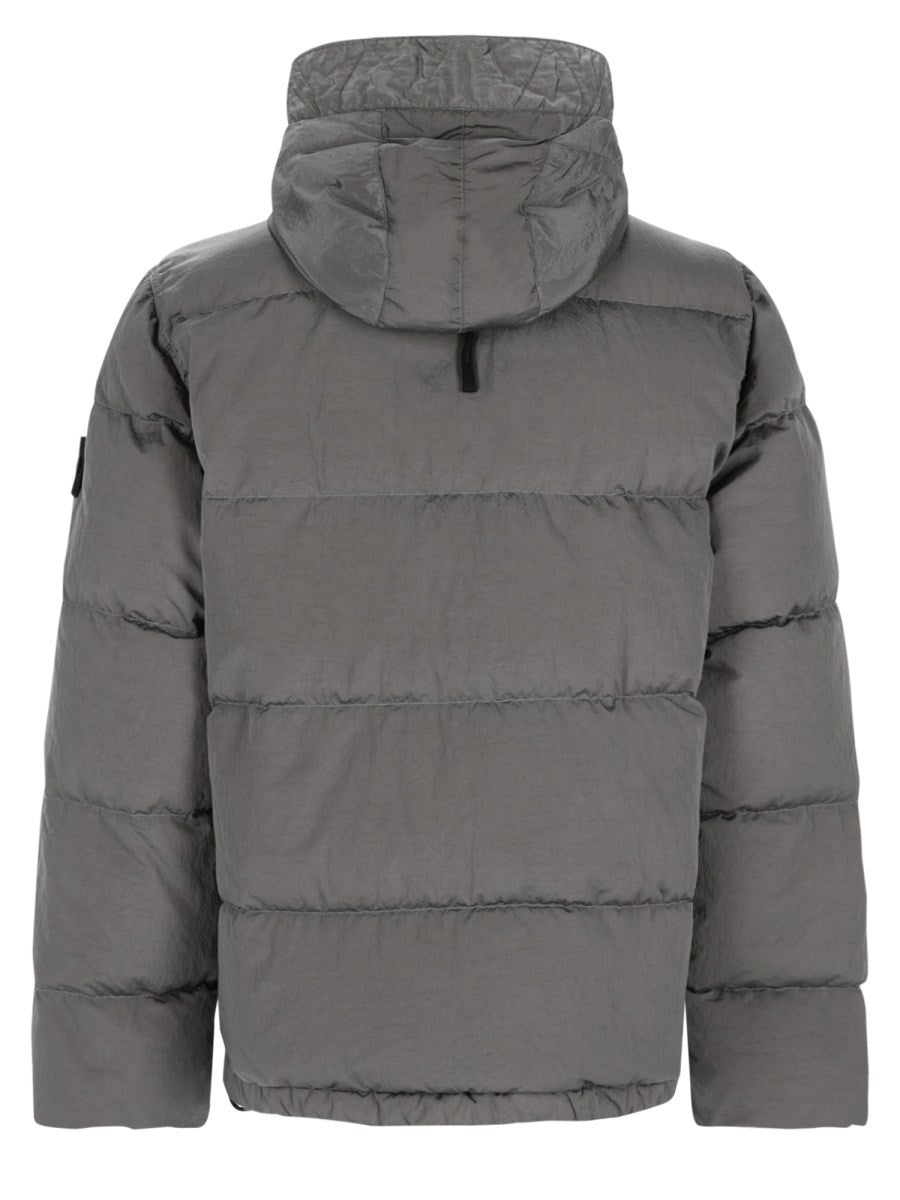 Stone Island Men's Piumino Con Collo Alto Patch Grey