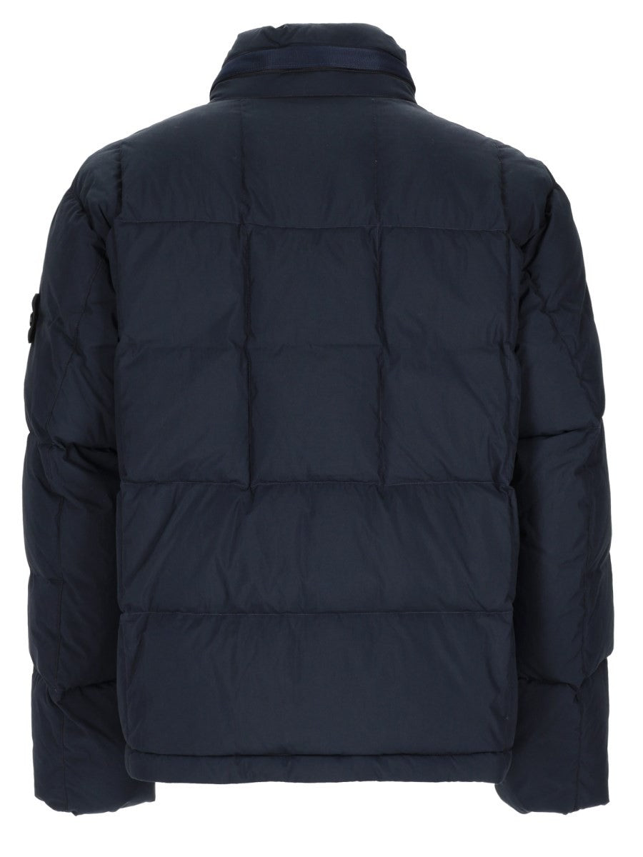 Stone Island Men's Cotton Technical Down Jacket Blue