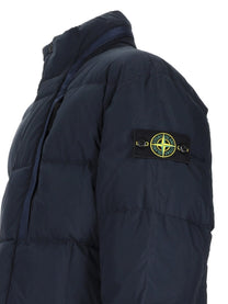 Stone Island Men's Cotton Technical Down Jacket Blue