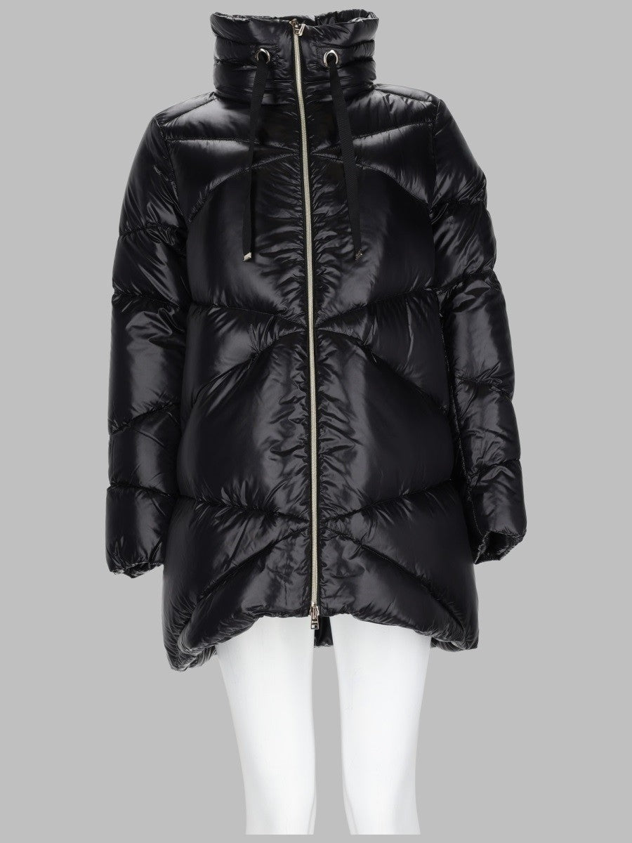Herno Women's Piumino Trapuntato Con Collo Alto Black
