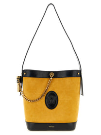 Versace Pivot Small Bucket Bag Yellow