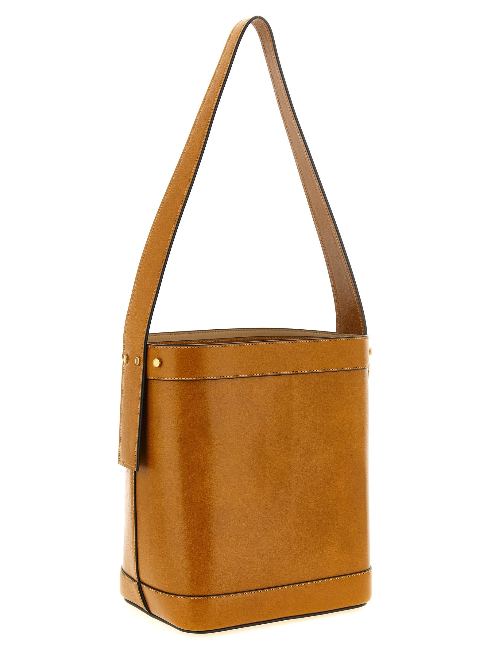 Versace Pivot Small Bucket Bag Brown