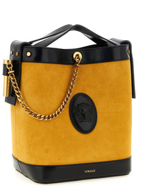 Versace Pivot Small Bucket Bag Yellow