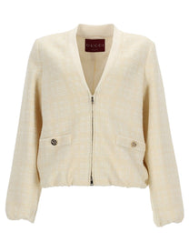 Gucci Women's Plaid Jacket Beige