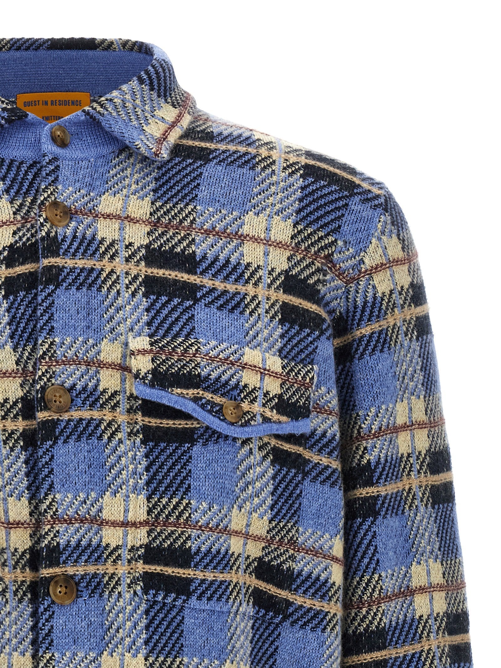 Guest In Residence Plaid Work Shirt Blue