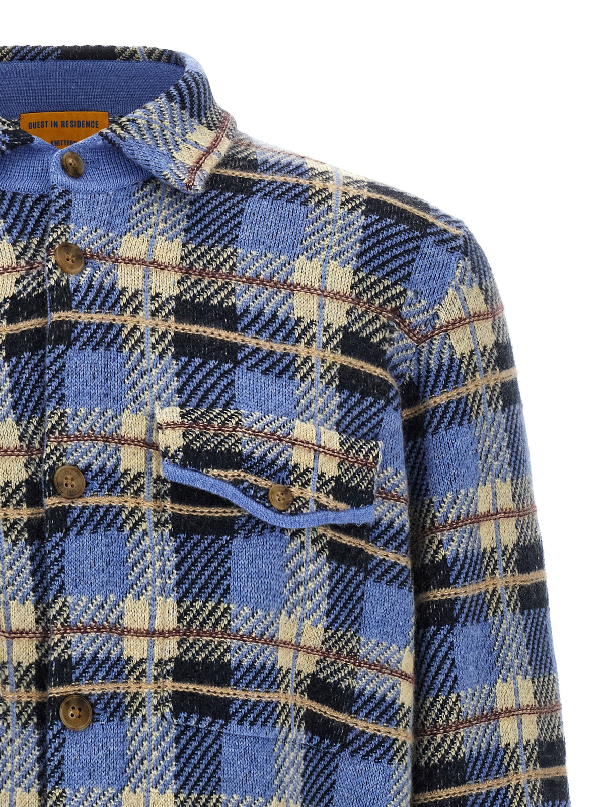 Guest In Residence Plaid Work Shirt Blue, view 3