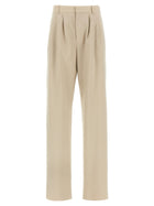 Saint Laurent Pleat Pants Beige