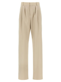 Saint Laurent Pleat Pants Beige