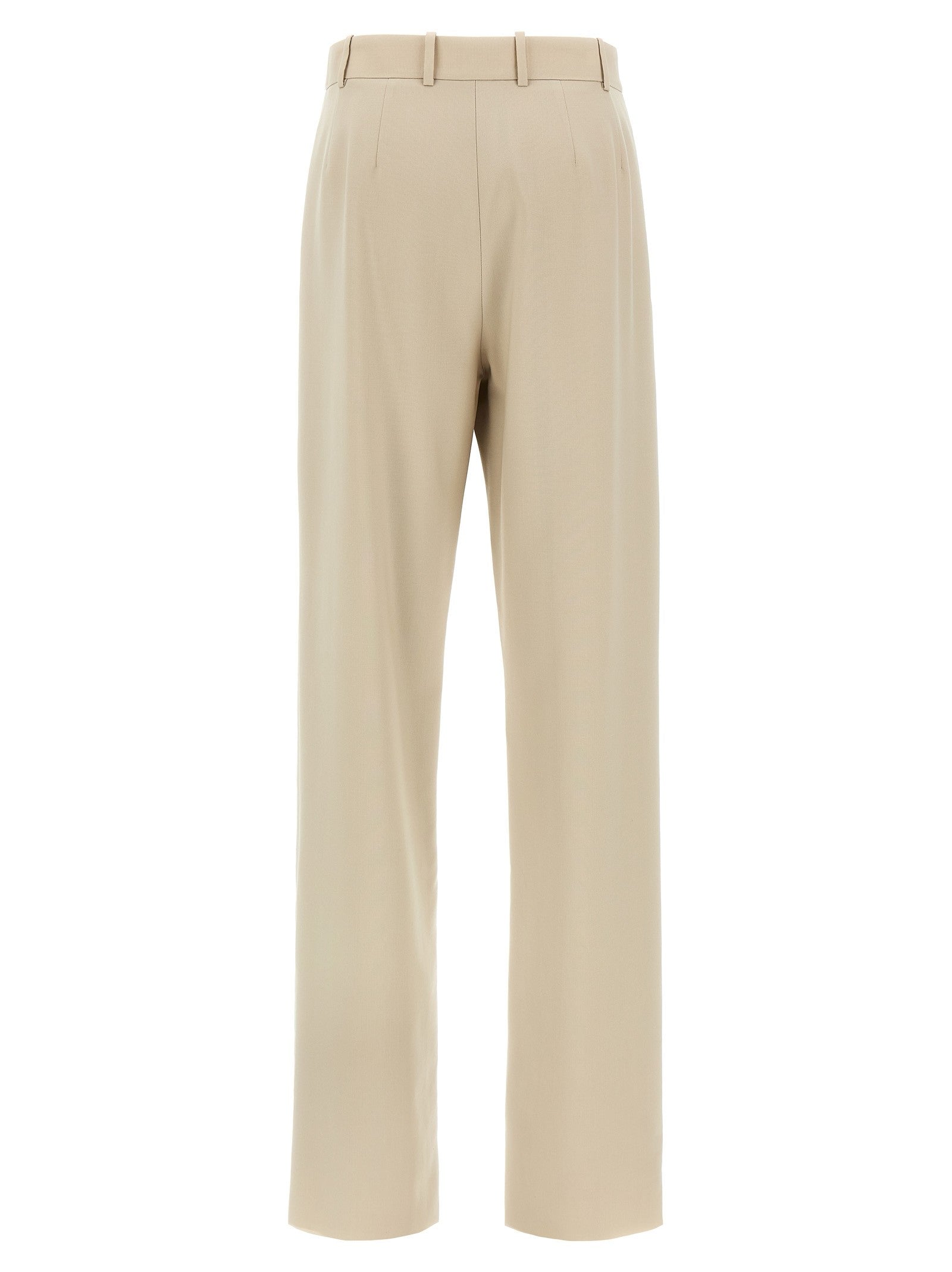 Saint Laurent Pleat Pants Beige