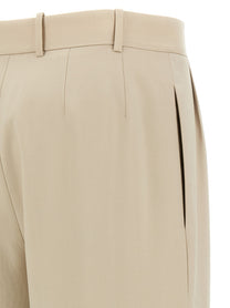 Saint Laurent Pleat Pants Beige