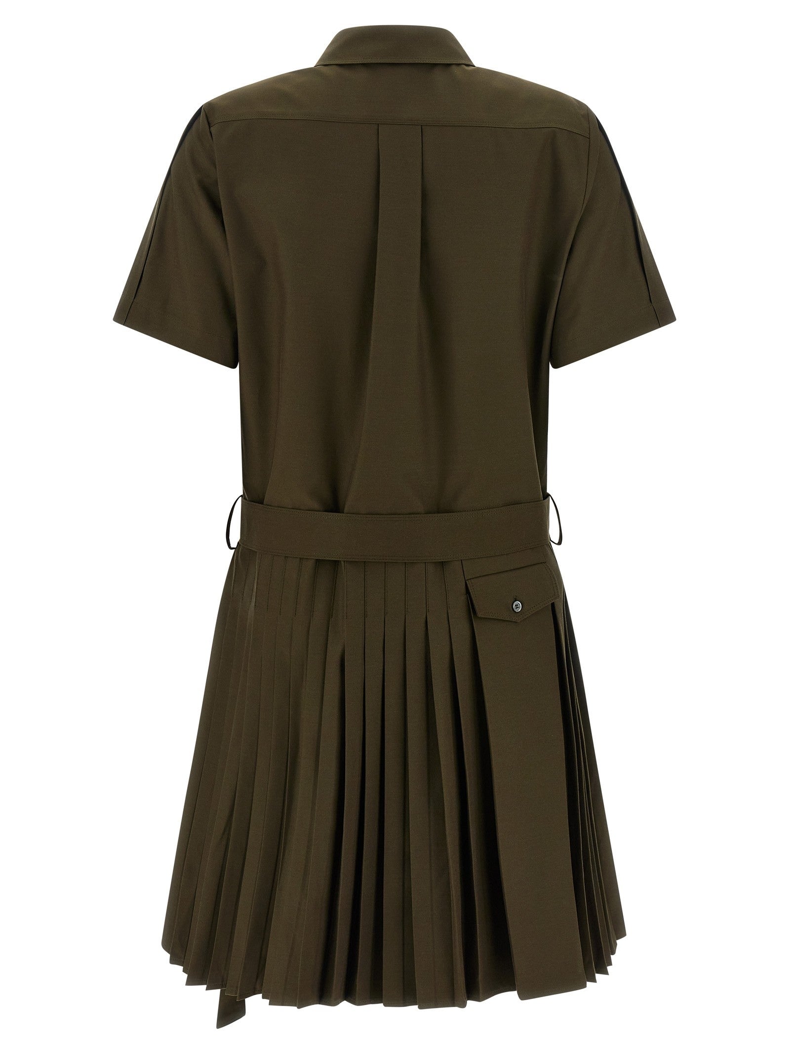 Loewe Pleated Chemisier Dress Green