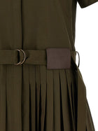 Loewe Pleated Chemisier Dress Green, view 5