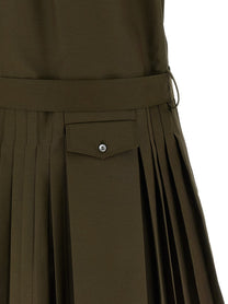 Loewe Pleated Chemisier Dress Green