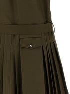 Loewe Pleated Chemisier Dress Green, view 4