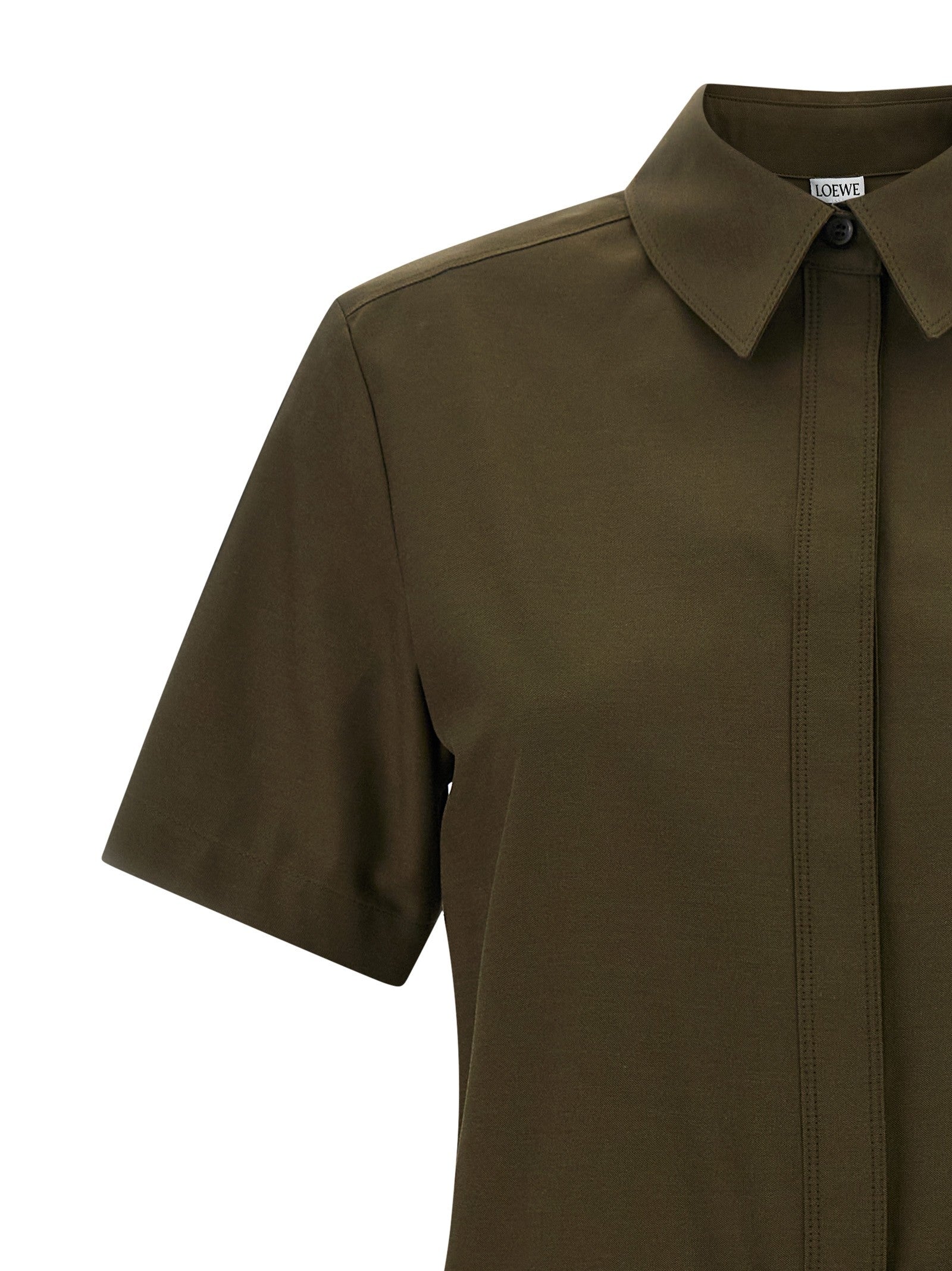Loewe Pleated Chemisier Dress Green