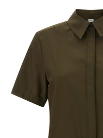 Loewe Pleated Chemisier Dress Green