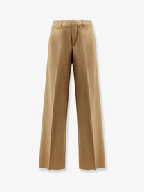 Celine Men's Pleated Cotton Trousers Beige Celine