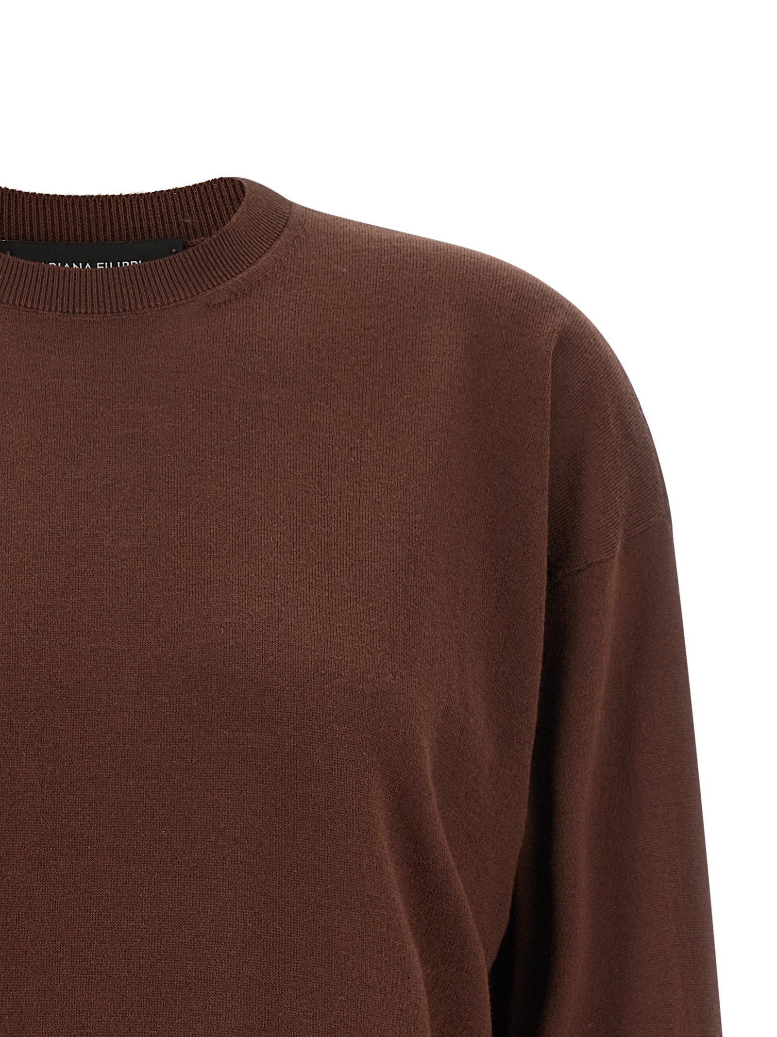 Fabiana Filippi Pleated Cuffs Sweater Brown
