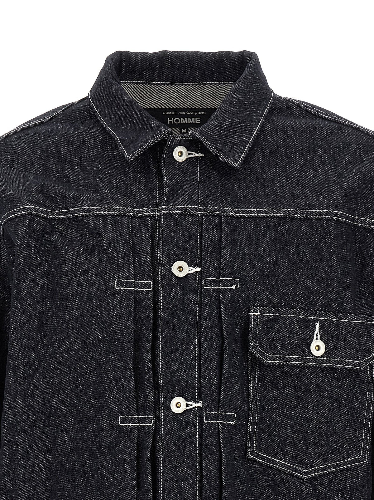 Comme Des Garҫons Homme Pleated Detail Jacket Blue